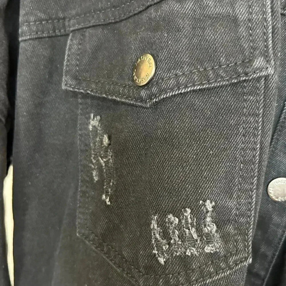 Nasty Gal Collection Size Medium Black Denim Shacket Jacket Coat Shirt - Picture 6 of 10